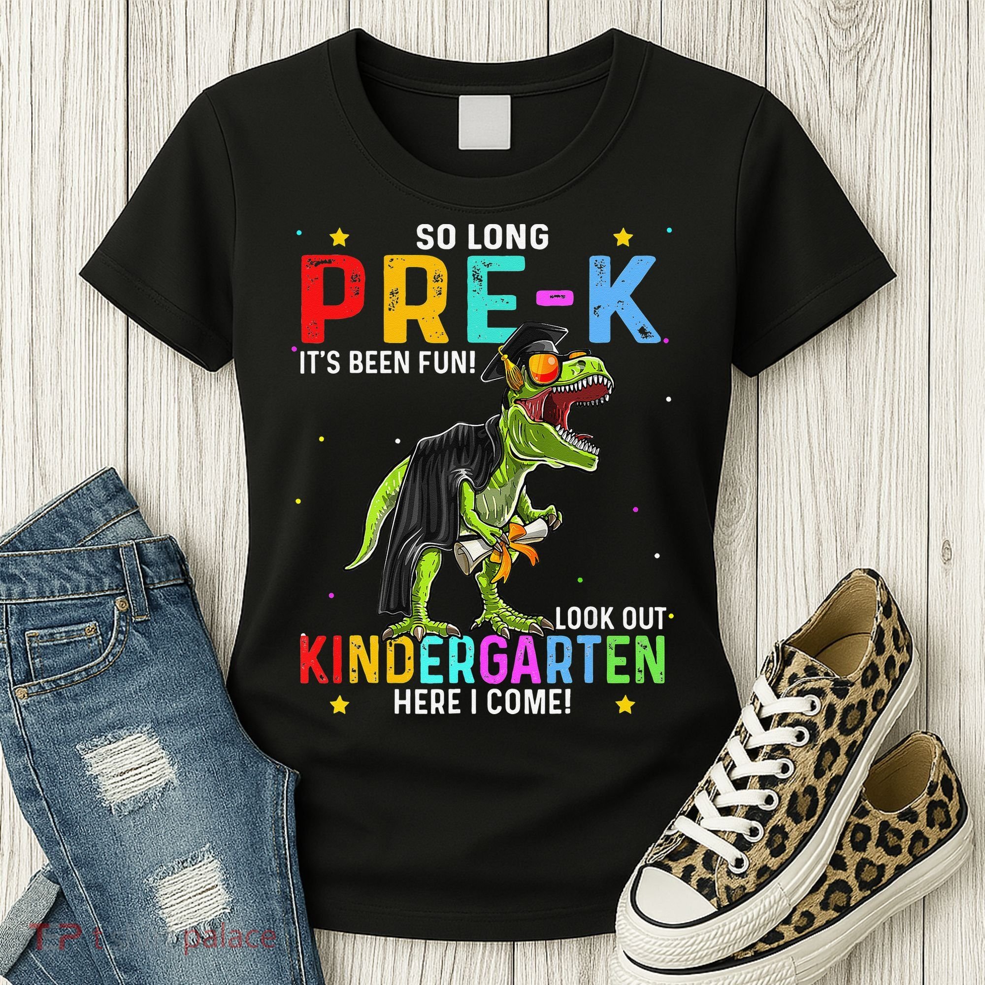 So Long Pre-K Kindergarten Here I Come Dinosaur Graduation Women's T-Shirt