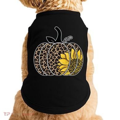 Sunflower Leopard Pumpkin Doggie Tank