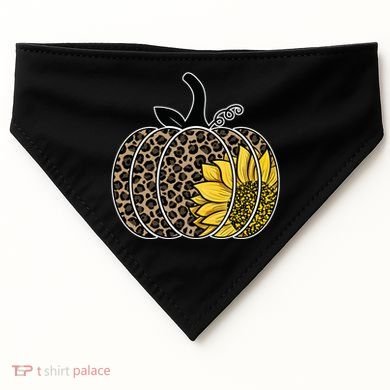 Sunflower Leopard Pumpkin USA-Made Doggie Bandana