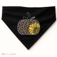 Sunflower Leopard Pumpkin USA-Made Doggie Bandana thumb 0