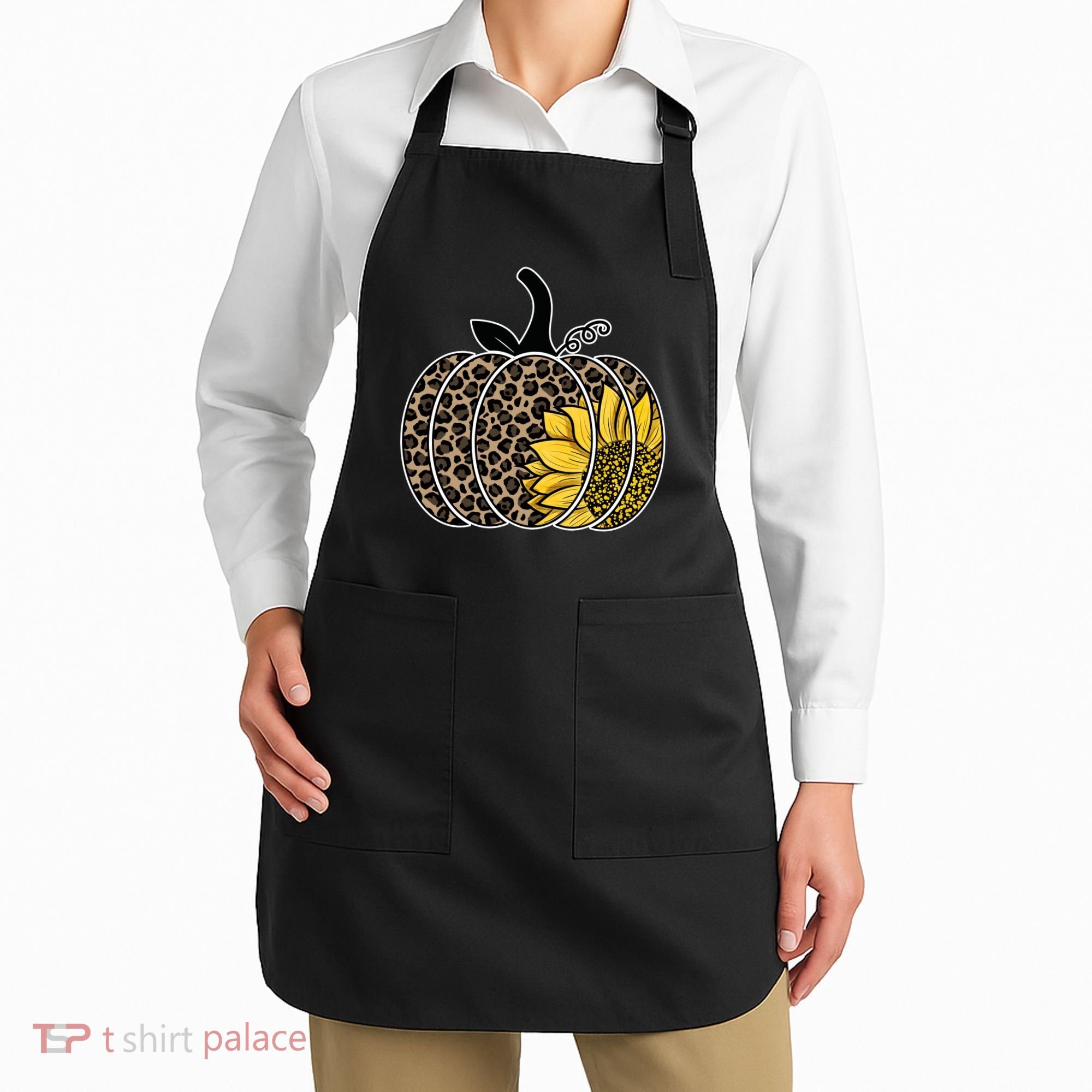 Sunflower Leopard Pumpkin Apron