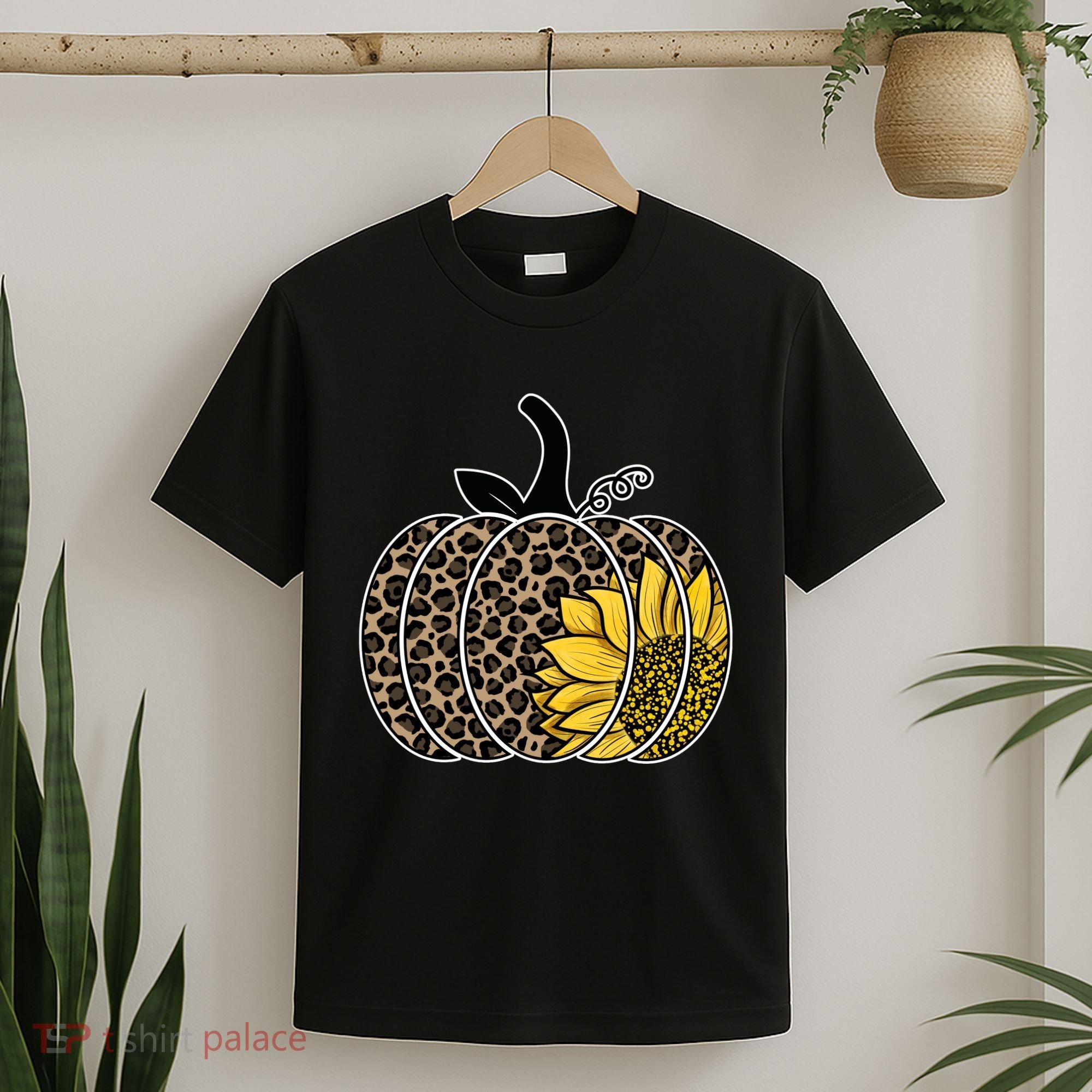 Sunflower Leopard Pumpkin T-Shirt