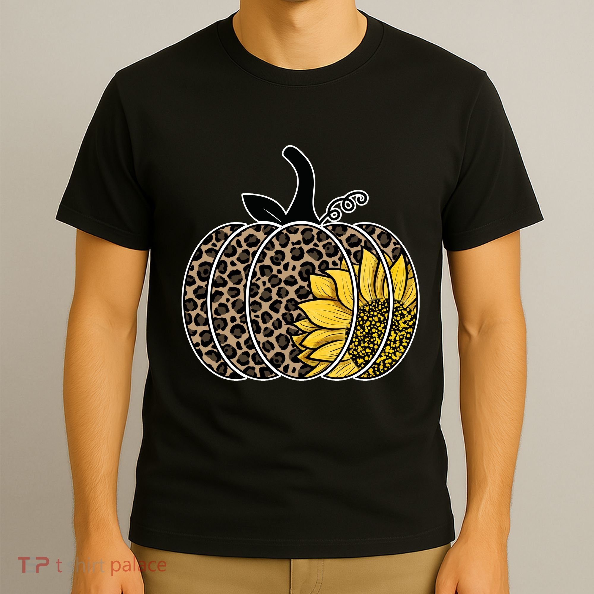 Sunflower Leopard Pumpkin T-Shirt
