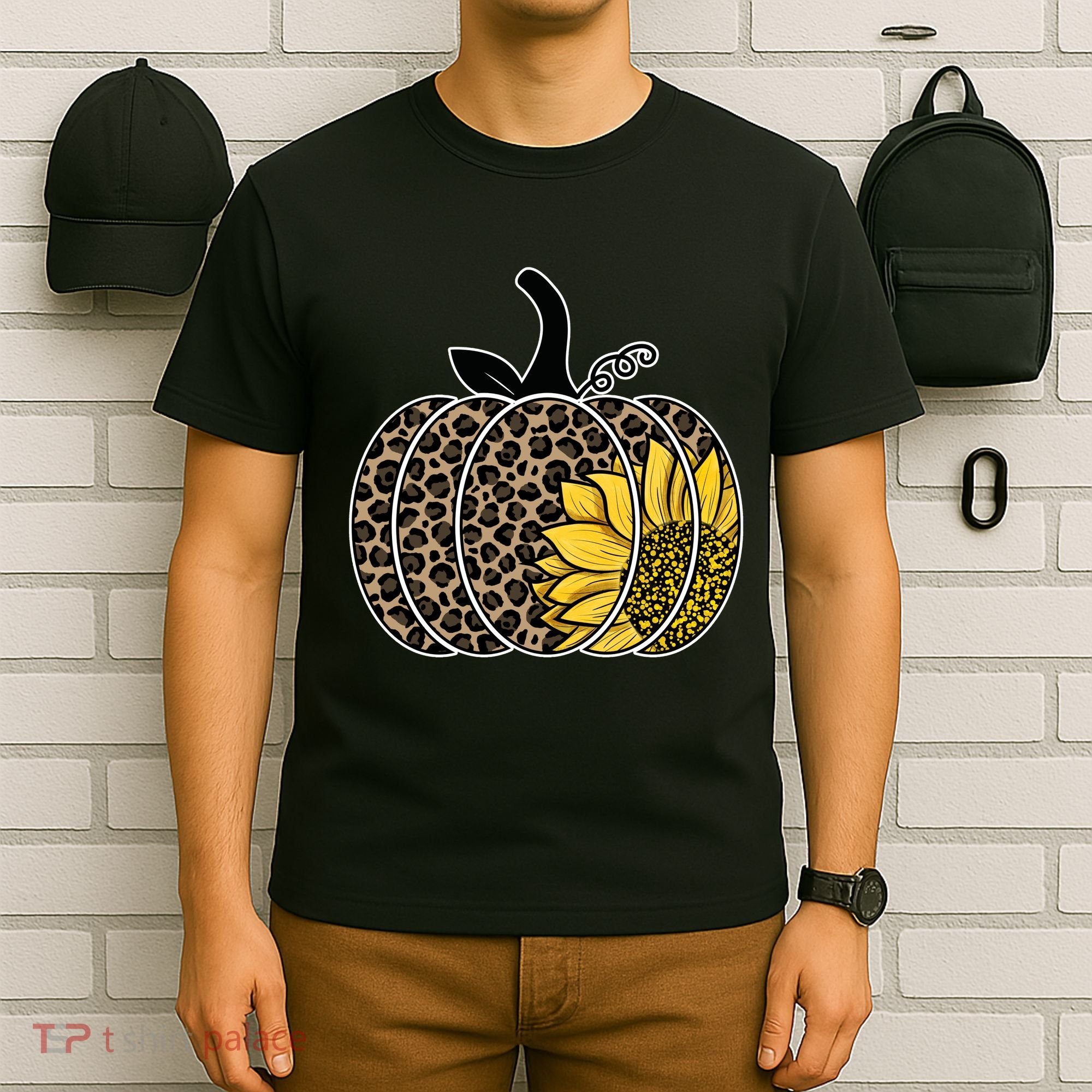 Sunflower Leopard Pumpkin T-Shirt