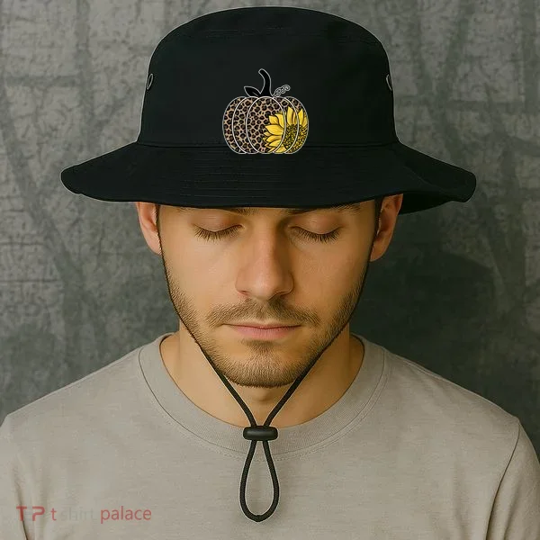 Sunflower Leopard Pumpkin Bucket Hat