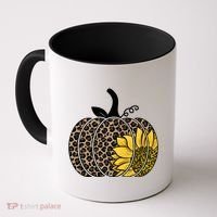 Sunflower Leopard Pumpkin Coffee Mug thumb 0