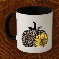 Sunflower Leopard Pumpkin Coffee Mug thumb 2