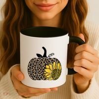 Sunflower Leopard Pumpkin Coffee Mug thumb 3
