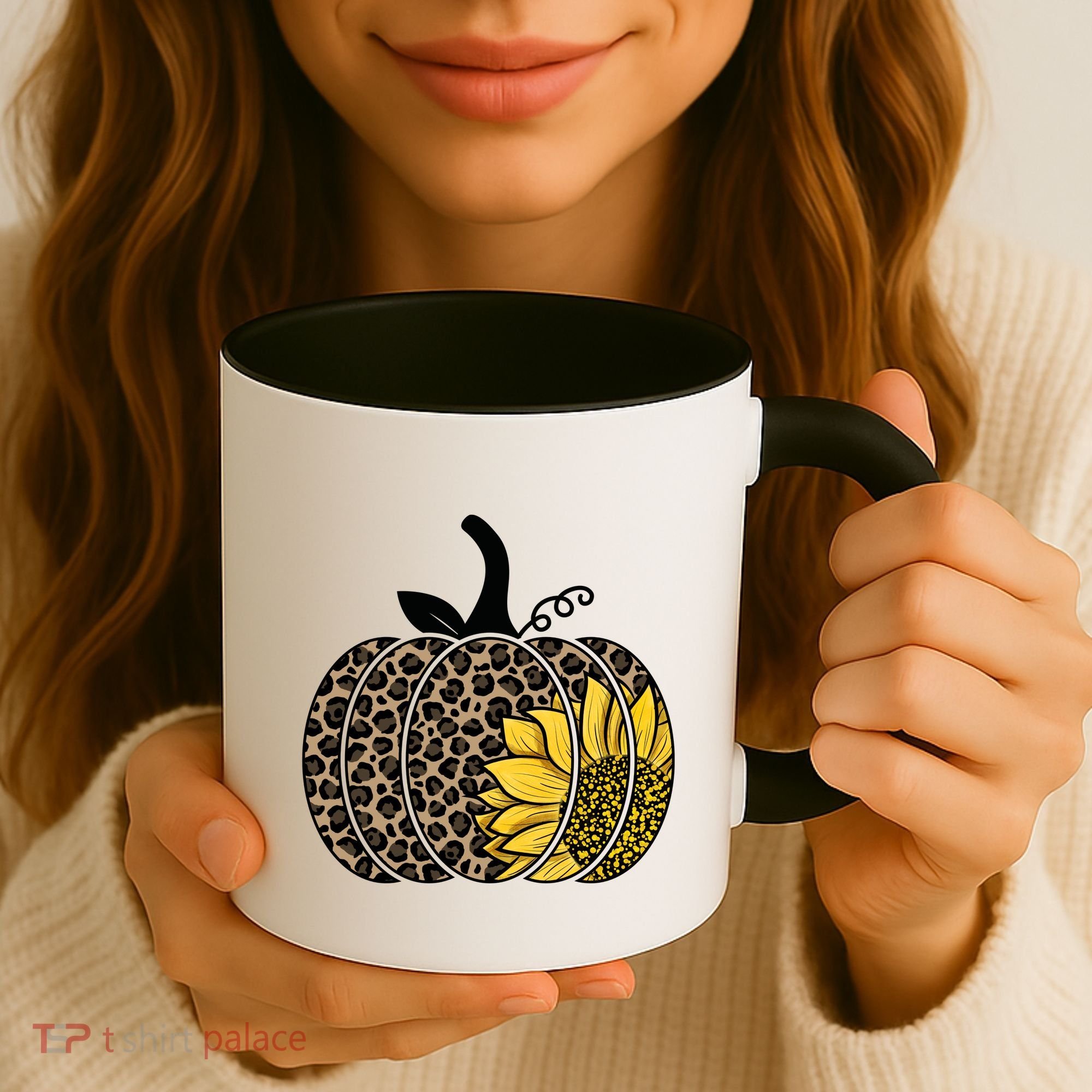 Sunflower Leopard Pumpkin Coffee Mug