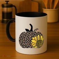 Sunflower Leopard Pumpkin Coffee Mug thumb 4