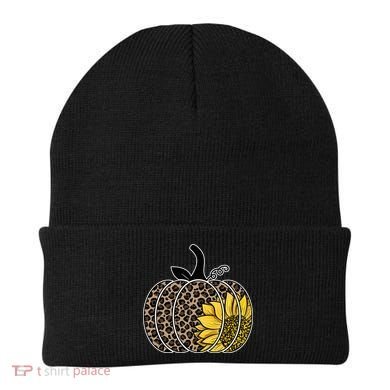 Sunflower Leopard Pumpkin Beanie