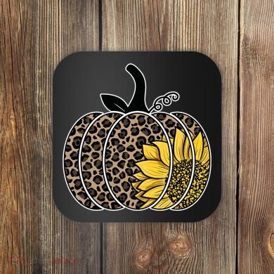 Sunflower Leopard Pumpkin Coaster