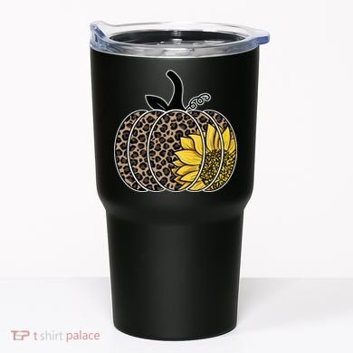 Sunflower Leopard Pumpkin Tumbler