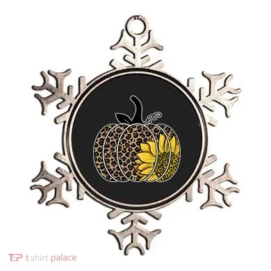 Sunflower Leopard Pumpkin Ornament