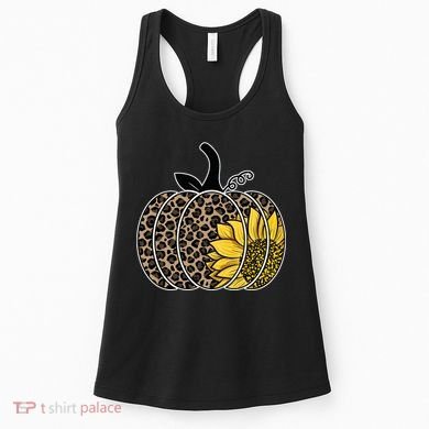 Sunflower Leopard Pumpkin Women's Tank Top