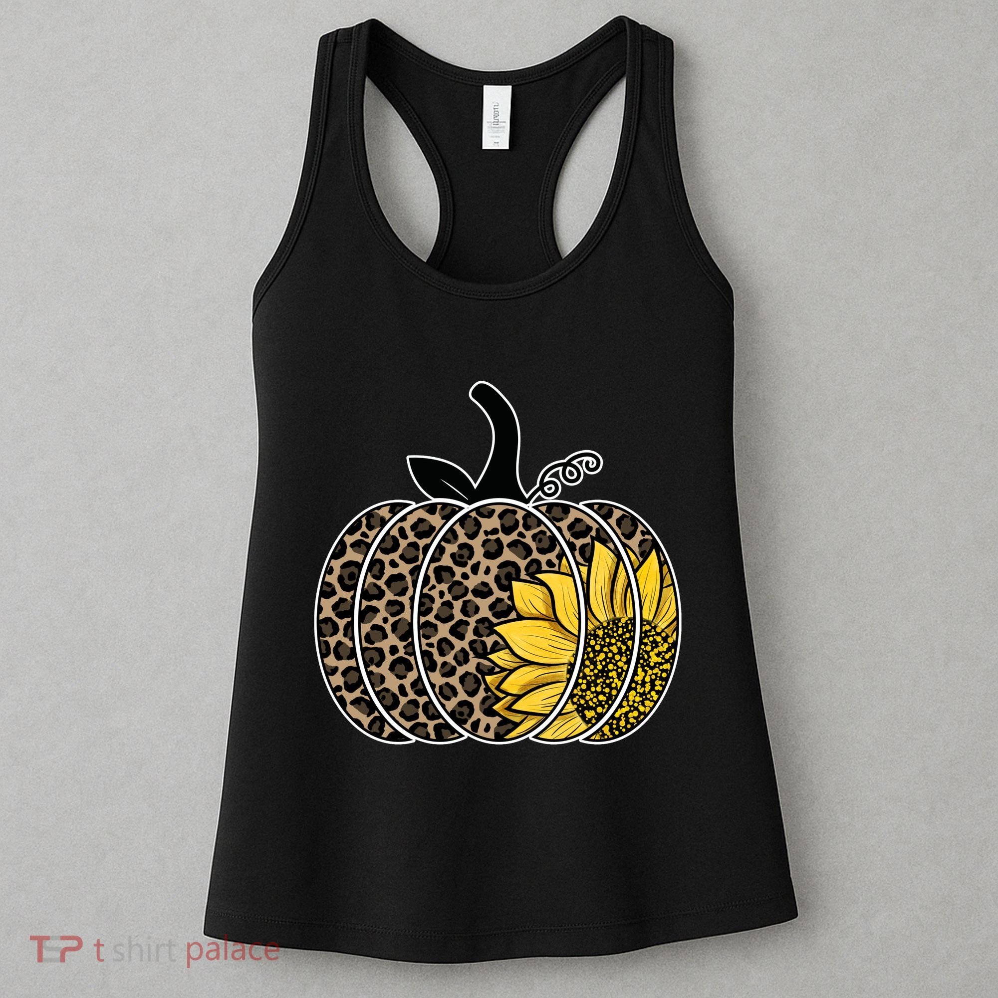 Sunflower Leopard Pumpkin Women's Tank Top