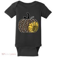 Sunflower Leopard Pumpkin Baby Bodysuit thumb 0