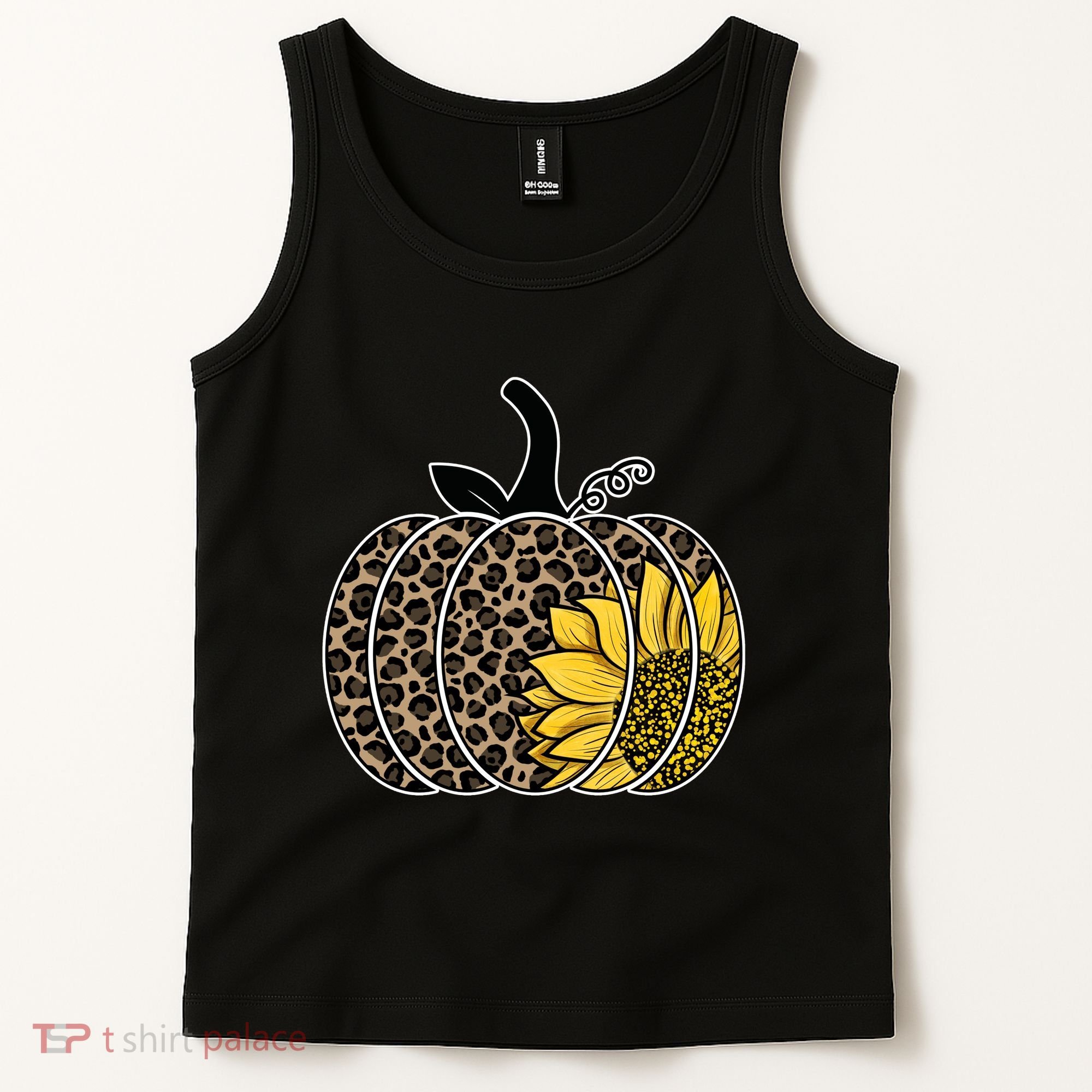 Sunflower Leopard Pumpkin Tank Top
