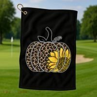 Sunflower Leopard Pumpkin Golf Towel thumb 1