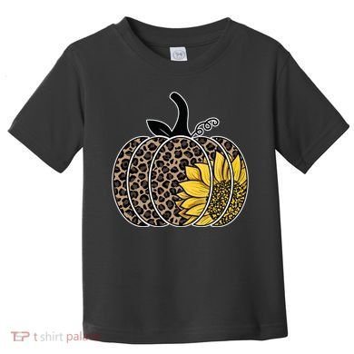 Sunflower Leopard Pumpkin Toddler T-Shirt