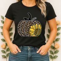 Sunflower Leopard Pumpkin Women's T-Shirt thumb 2