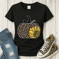 Sunflower Leopard Pumpkin Women's T-Shirt thumb 3