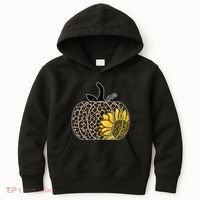 Sunflower Leopard Pumpkin Kids Hoodie thumb 0