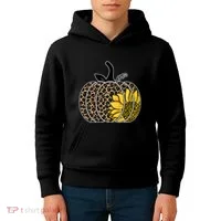 Sunflower Leopard Pumpkin Kids Hoodie thumb 4