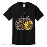 Sunflower Leopard Pumpkin Kids T-Shirt thumb 0