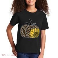 Sunflower Leopard Pumpkin Kids T-Shirt thumb 2