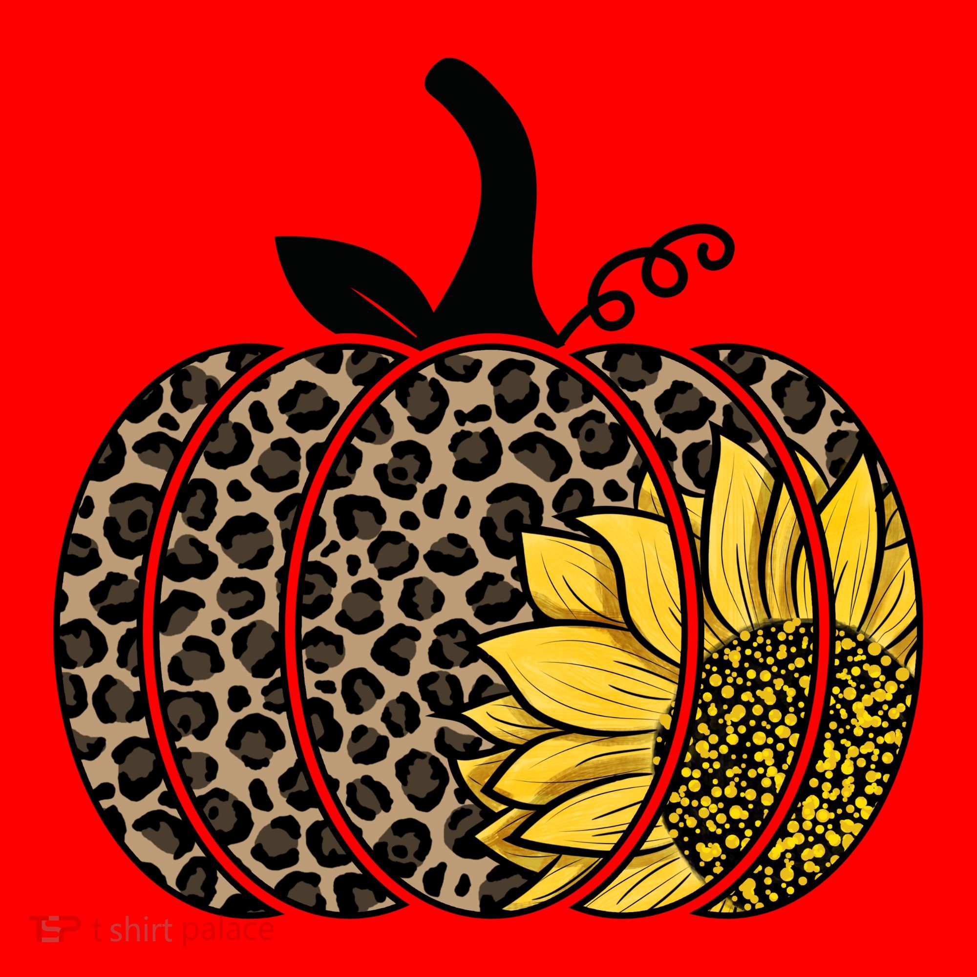 Sunflower Leopard Pumpkin Santa Hat