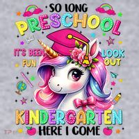 So Long Preschool Graduation Graduate Unicorn  Women's Racerback Cropped Tank thumb 2
