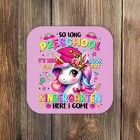 So Long Preschool Graduation Graduate Unicorn  Coaster thumb 0