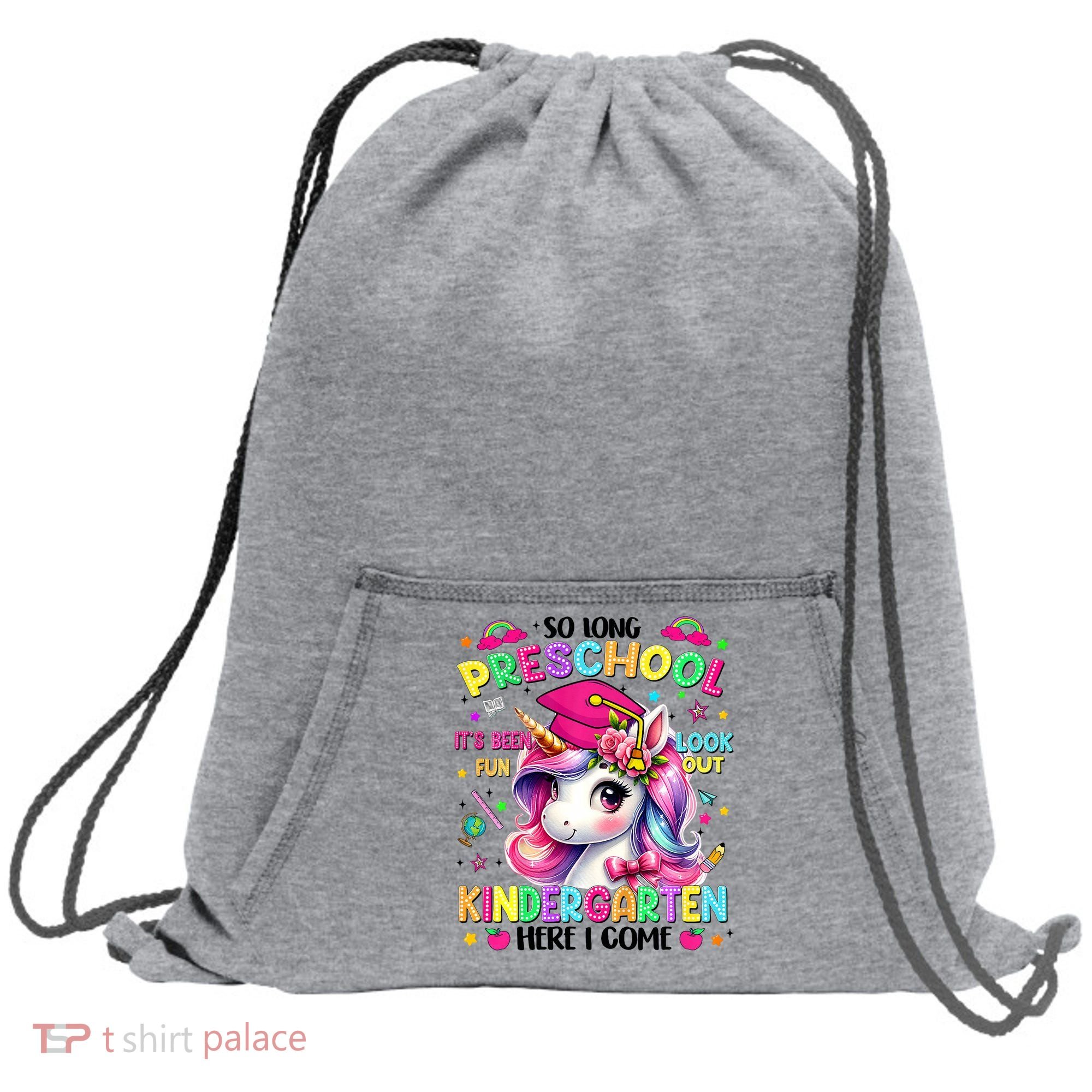 So Long Preschool Graduation Graduate Unicorn  Sweatshirt Cinch Pack Bag