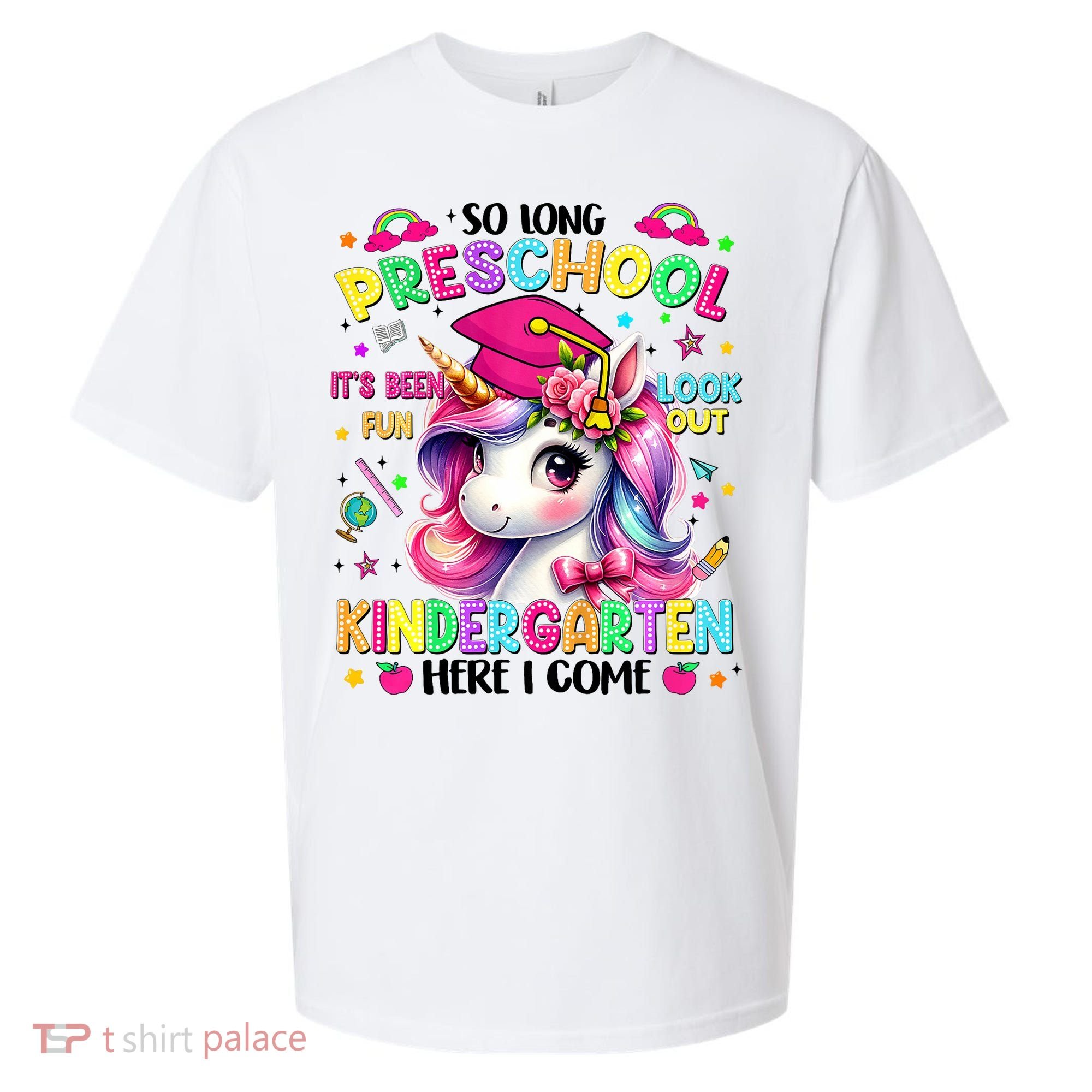 So Long Preschool Graduation Graduate Unicorn  Sueded Cloud Jersey T-Shirt