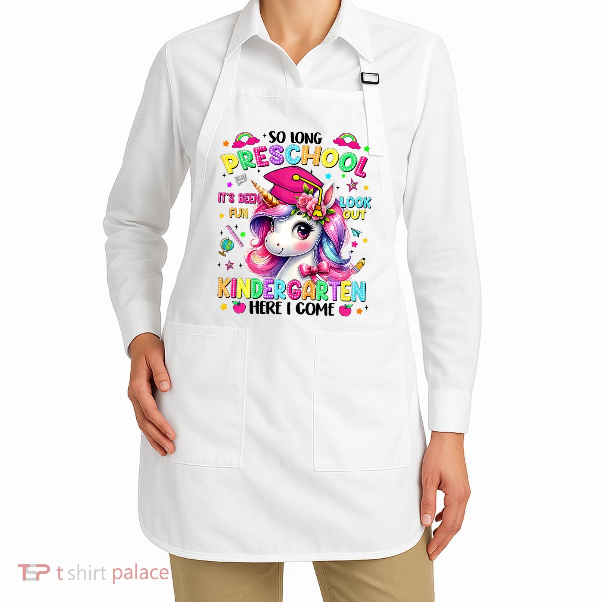 So Long Preschool Graduation Graduate Unicorn  Apron