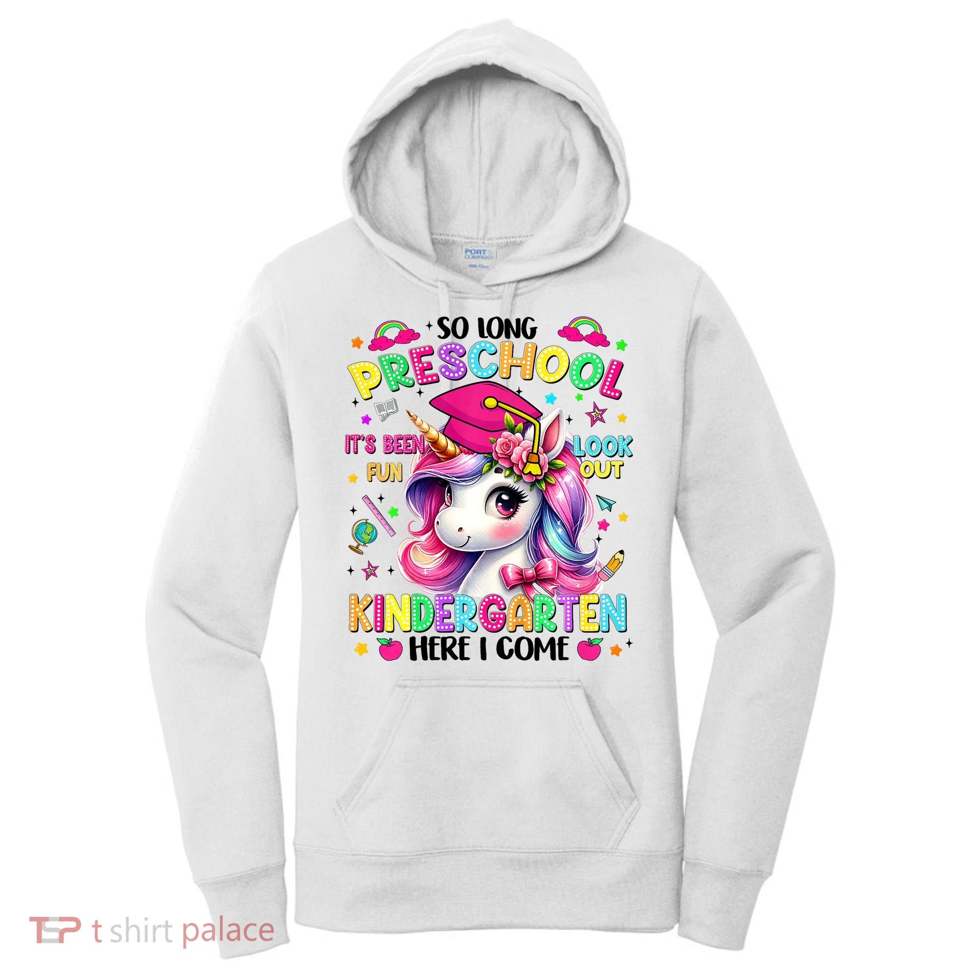 So Long Preschool Graduation Graduate Unicorn  Women's Hoodie