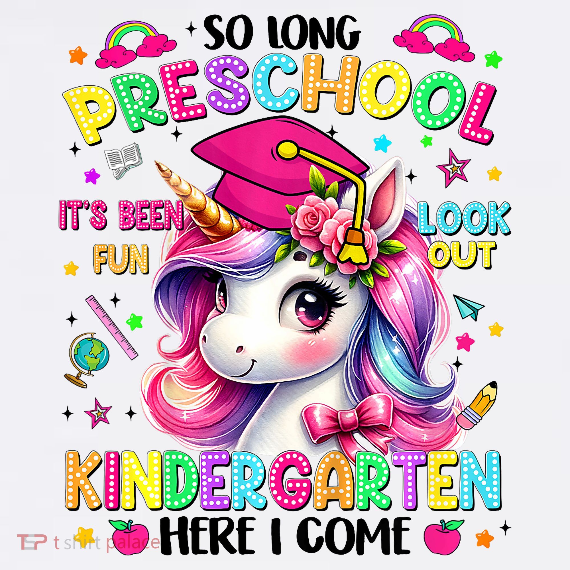 So Long Preschool Graduation Graduate Unicorn  Women's Hoodie