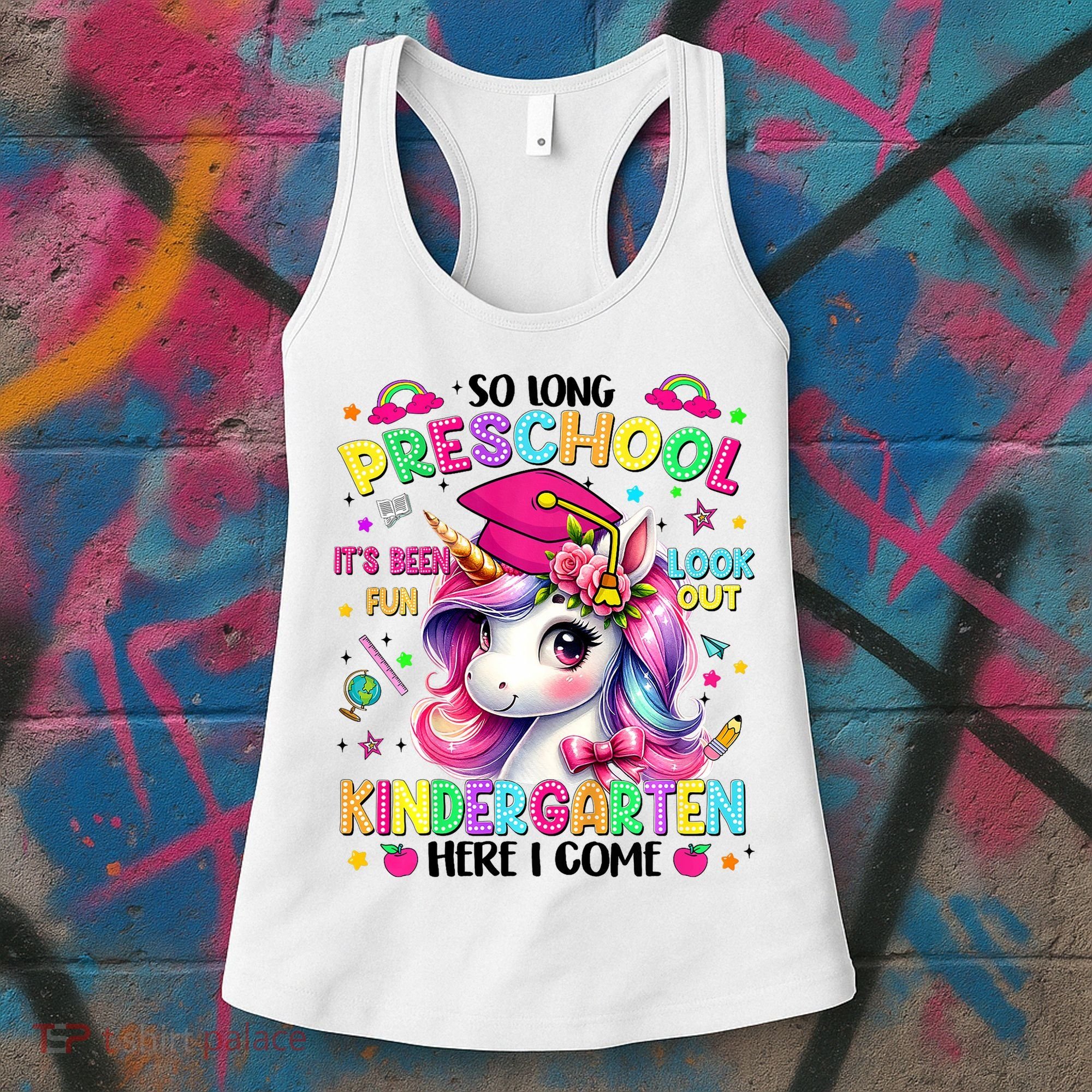 So Long Preschool Graduation Graduate Unicorn  Women's Tank Top