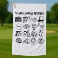 Speech Language Pathology Speech Therapy Awareness Golf Towel thumb 1
