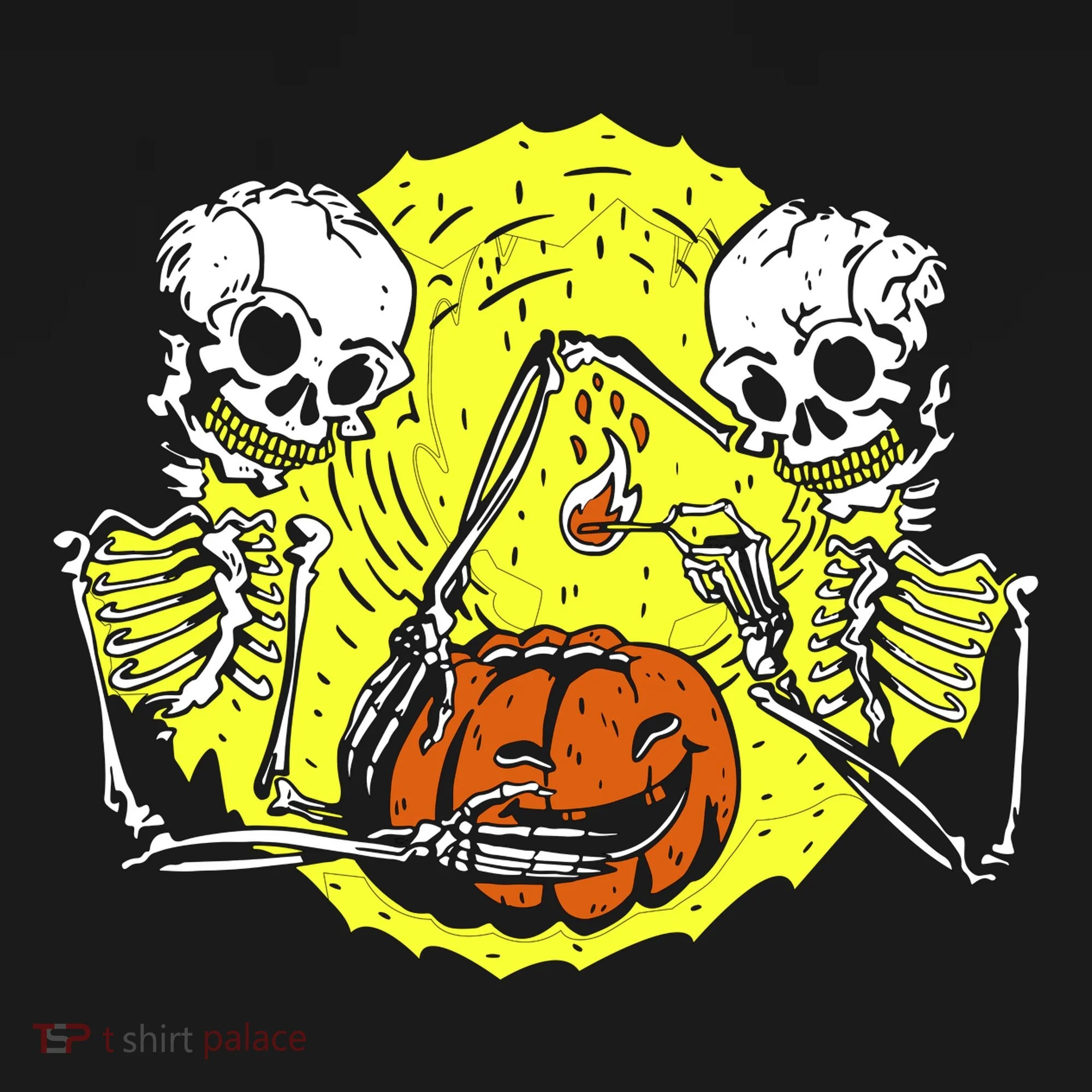 Skeletons Lighting Pumpkin Doggie Tank