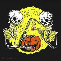 Skeletons Lighting Pumpkin Bucket Hat thumb 4