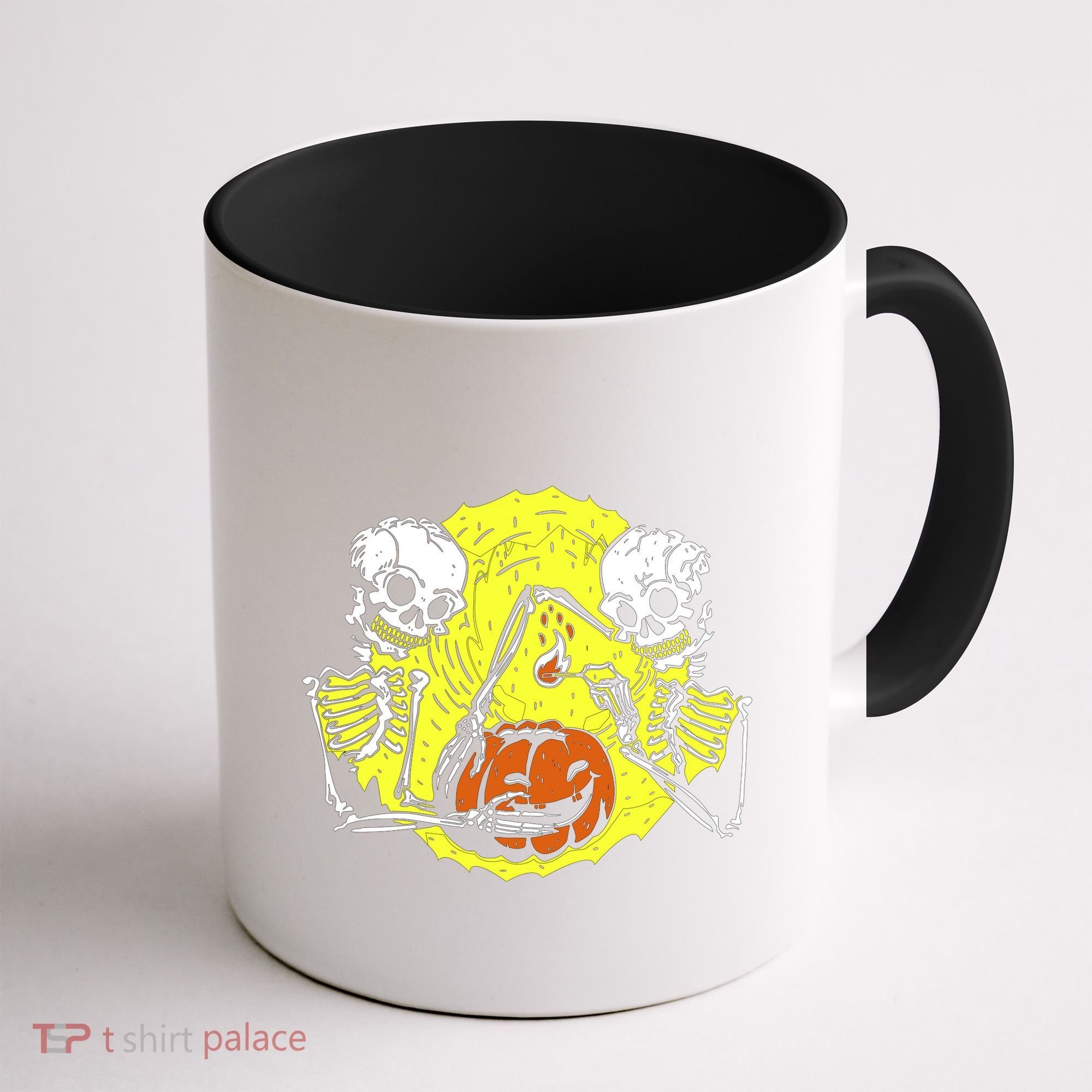 Skeletons Lighting Pumpkin Coffee Mug