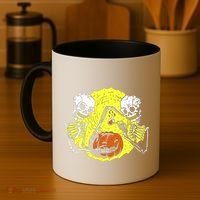 Skeletons Lighting Pumpkin Coffee Mug thumb 4