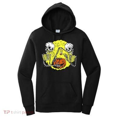 Skeletons Lighting Pumpkin Women's Hoodie
