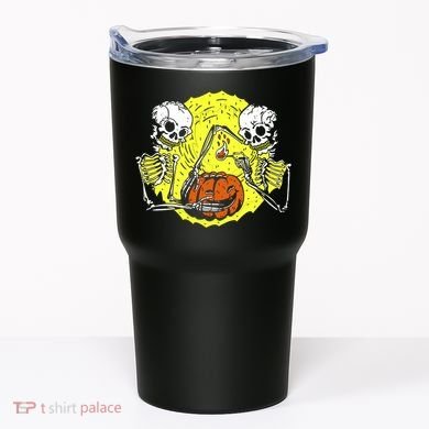 Skeletons Lighting Pumpkin Tumbler