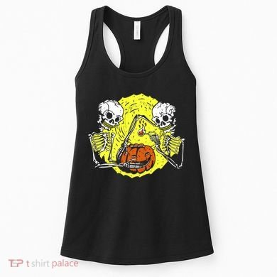 Skeletons Lighting Pumpkin Women's Tank Top
