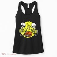Skeletons Lighting Pumpkin Women's Tank Top thumb 0