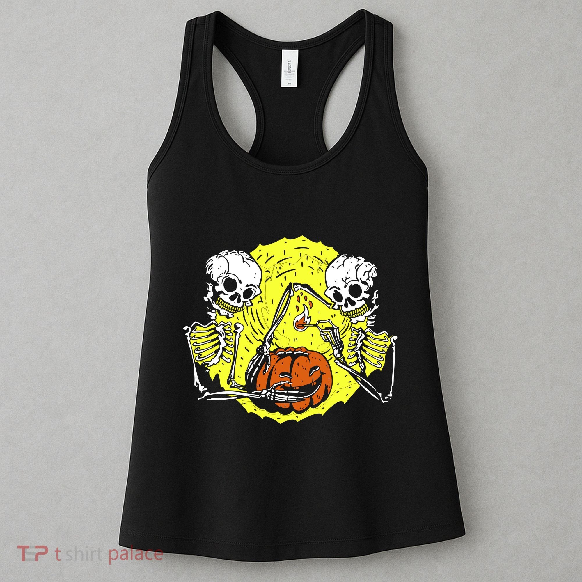 Skeletons Lighting Pumpkin Women's Tank Top