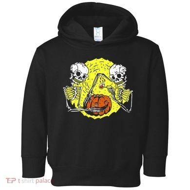 Skeletons Lighting Pumpkin Toddler Hoodie